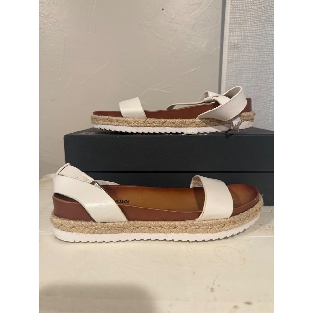 Dream Pairs Kathy Platform Sandals Womens 7.5 White Espadrille Good Flatform